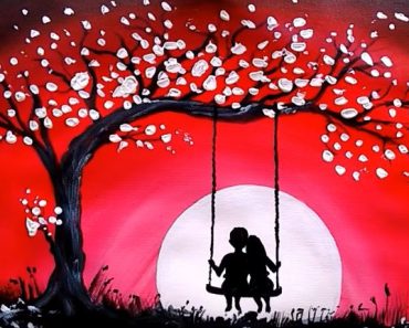 Swing Under The MoonLight Painting