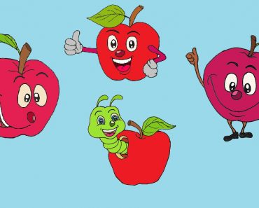How to draw Cartoon Apples funny | Fruit drawing easy