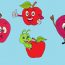 How to draw Cartoon Apples funny | Fruit drawing easy
