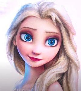 How to draw Elsa from Disney movie Frozen 2 by pencil
