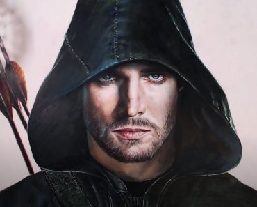How to draw Green Arrow from TV Series Arrow