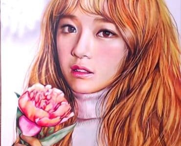 How to draw Kim Se-jeong from the K-pop girl group Gugudan