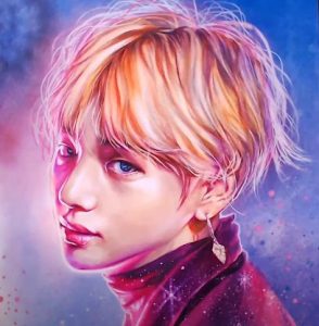 How to draw V(Kim Tae-hyung) from BTS by pencil