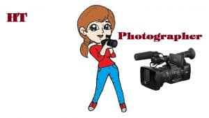 How to draw a cute photographer woman