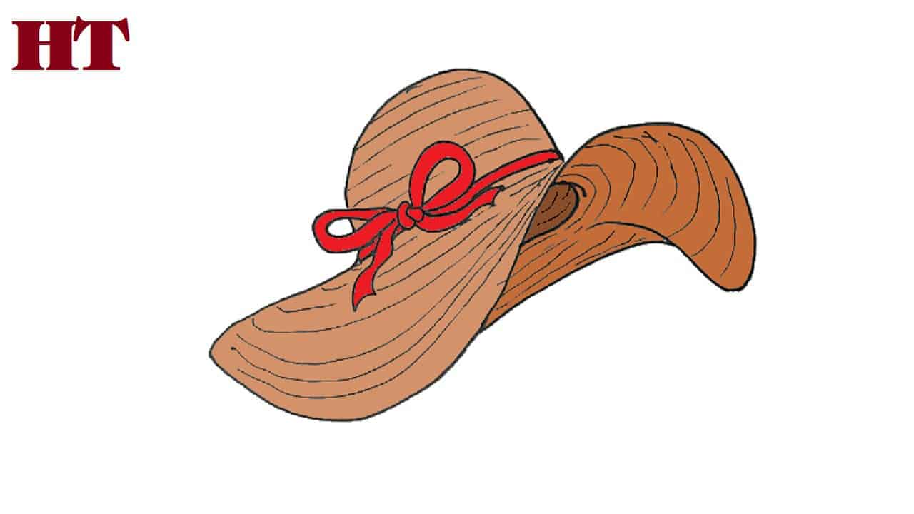 How to draw a straw hat step by step