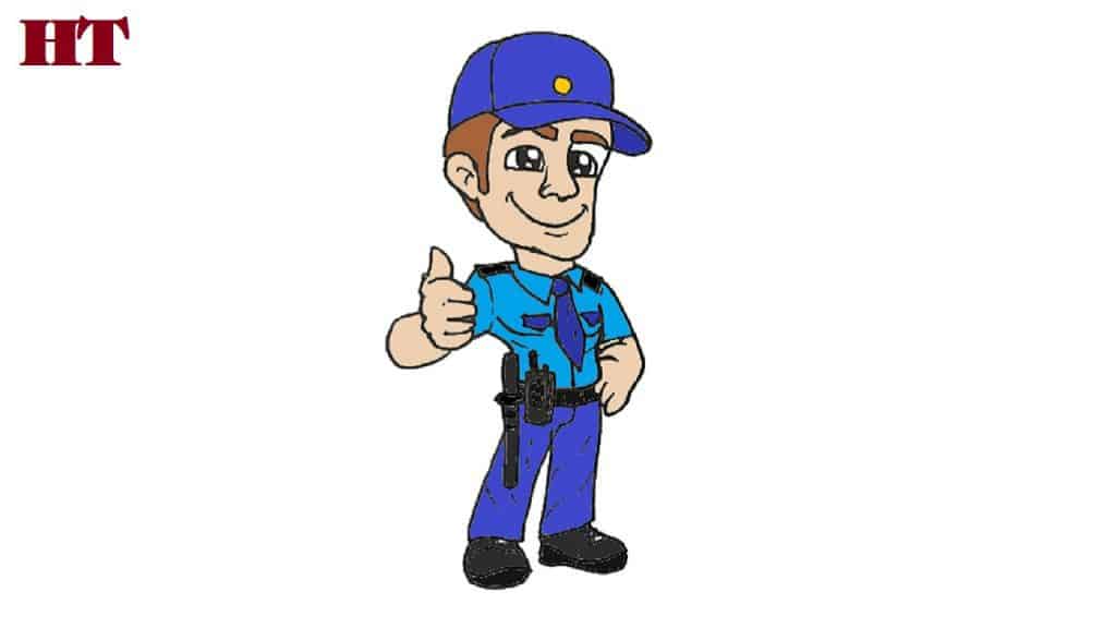 security man drawing