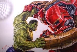 How to draw Hulk vs Hulkbuster from Avengers Age of Ultron