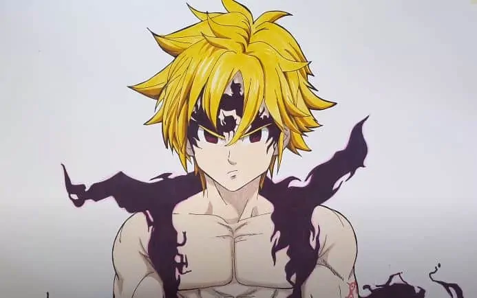 How to draw Meliodas Assault Mode From Nanatsu No Taizai