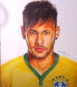 How to draw Neymar Jr step by step with pencil