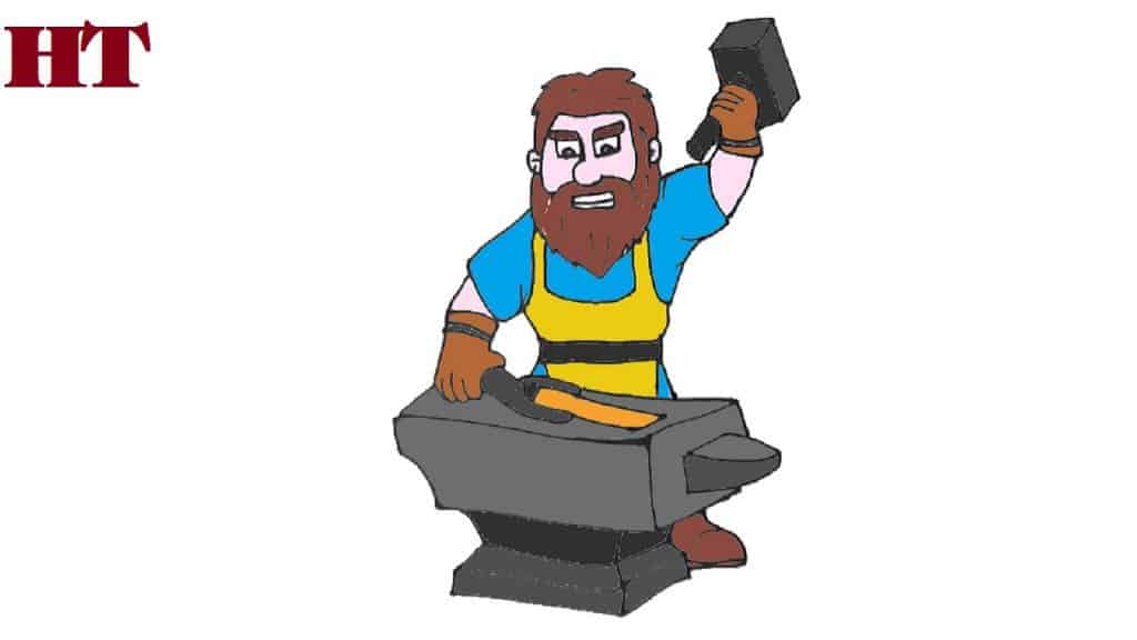 How to draw a carton blacksmith