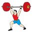 How to draw a cartoon Weightlifter athlete