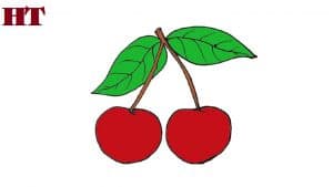 How to draw a cherries