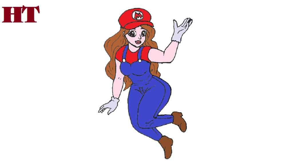 How to draw mario girl cute and easy