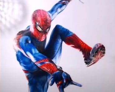 How to draw spiderman realistic by colored pencil