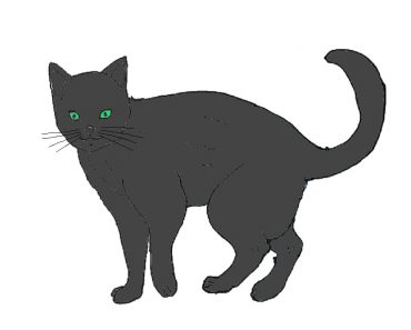 How to draw a black cat step by step