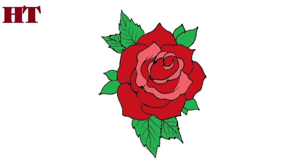 how to draw a rose tattoo