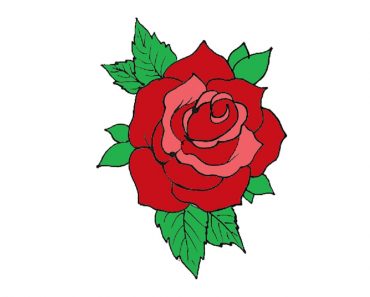 How to draw a rose tattoo step by step