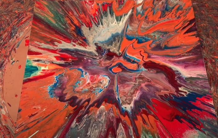 Acrylic Pour Painting! Crazy color scheme and ending ! Fluid Art