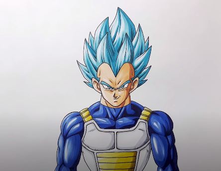 How To Draw Vegeta SSJ Blue  Dragon Ball Sketch Drawing 