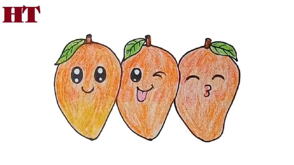 How to draw Mangoes cute and easy
