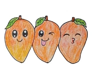 How to draw Mangoes cute and easy