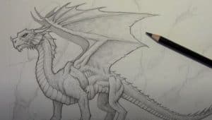 How to draw a dragon with a pencil step-by-step drawing tutorial