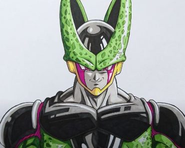 How to draw cell from dragon ball z step by step