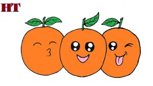 How to draw Orange cute and easy