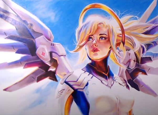 How to draw mercy from overwatch by pencil