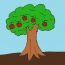 How to draw apple tree step by step
