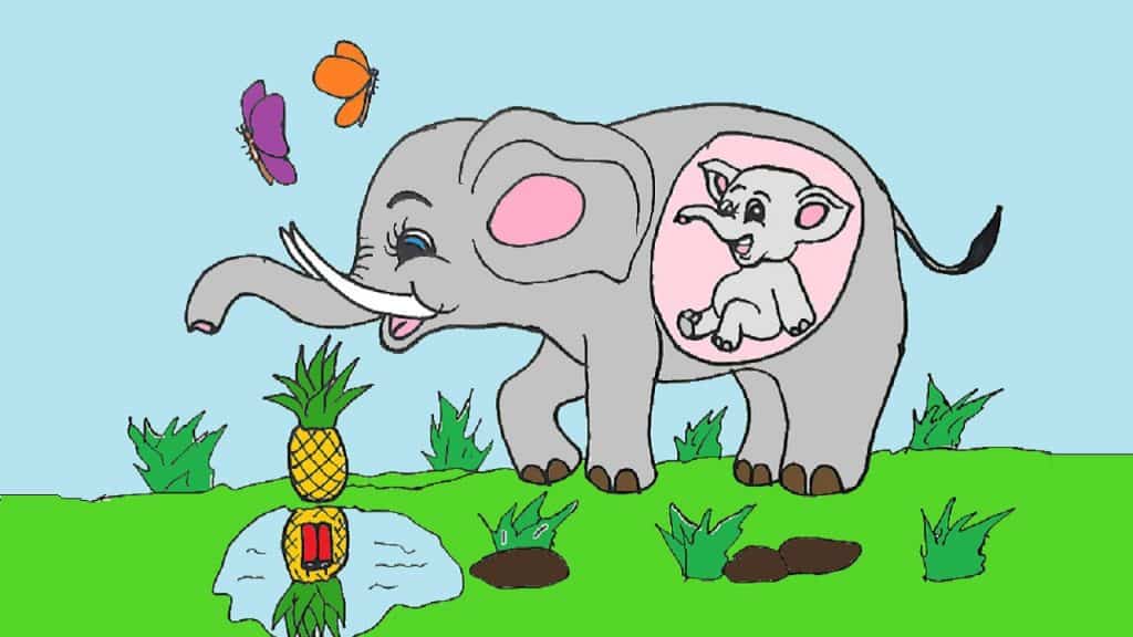 pregnant elephant drawing