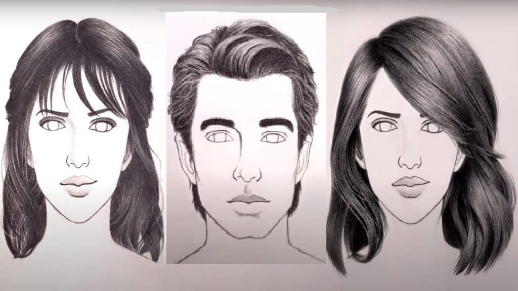 How to Draw Hair Male & Female for beginners