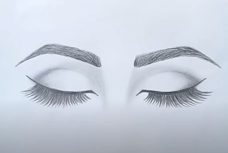 How to draw Closed Eyes by pencil for beginners