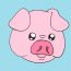 How to draw a cute pig face easy for beginners