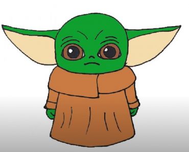 How to draw baby yoda from star wars step by step