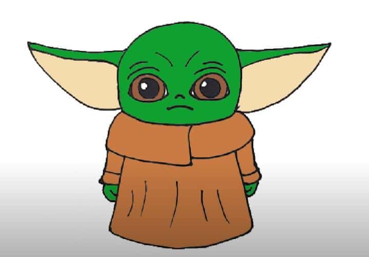 How to draw baby yoda from star wars step by step How to draw step by