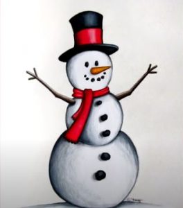 How to Draw a Snowman step by step