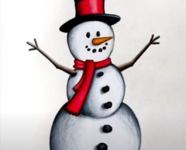 How to Draw a Snowman step by step | Video Drawing Tutorial easy
