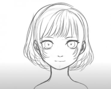 Cute Anime Girl Face Sketch gambar ke 12