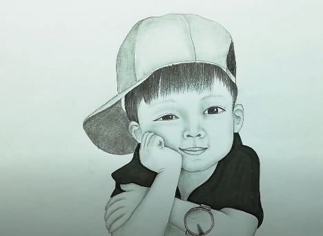 How To Draw A Cute Boy For Beginners Baby Boy Pencil Sketch Drawing Outline drawing stock photos and images. baby boy pencil sketch drawing