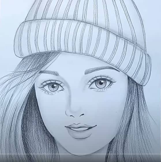 10 easy Pencil sketches For beginners of females-anthinhphatland.vn