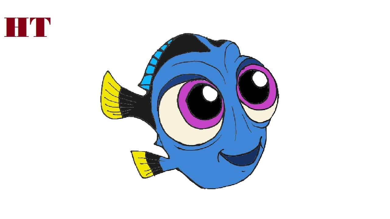 How to Draw Baby Dory from Finding Dory easy with this how-to video and ste...