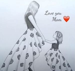 Mother’s Day drawings with Pencil for beginners