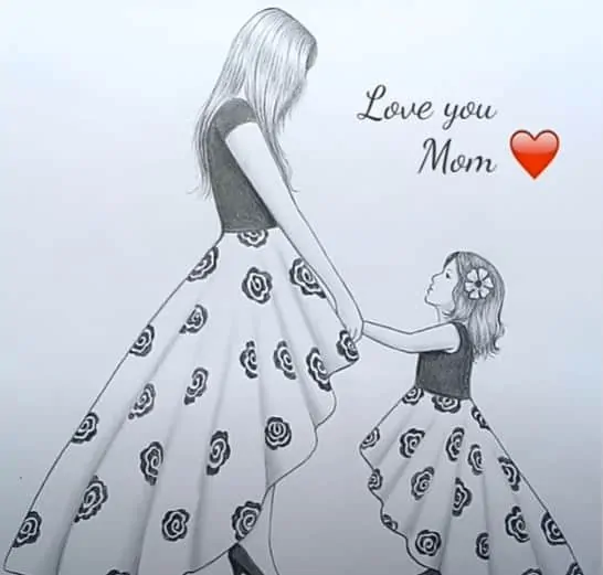 Mother’s Day drawings with Pencil for beginners