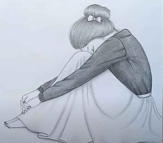 Simple Pencil Sketch Of A Girl Teenage - GranNino-anthinhphatland.vn