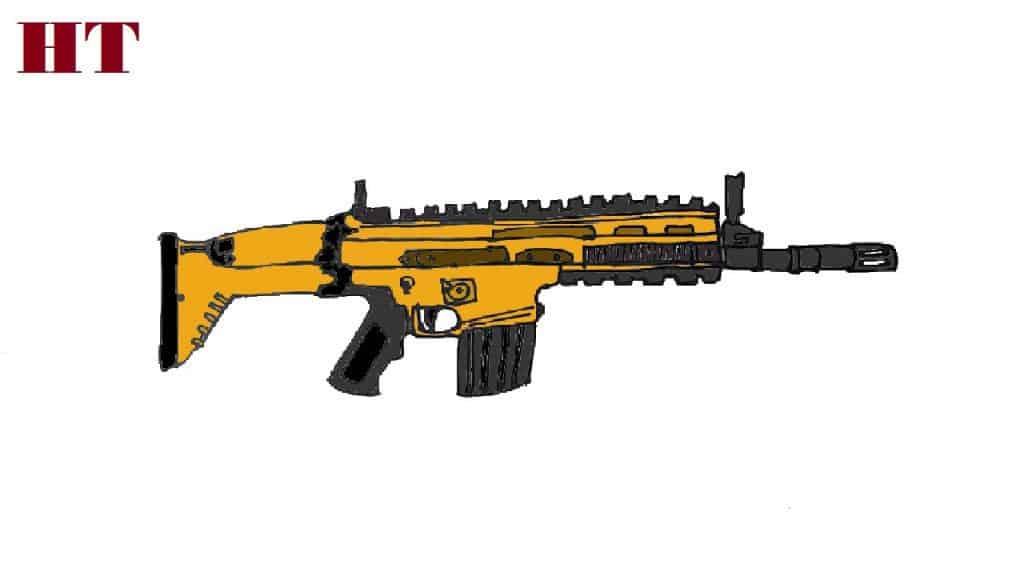 scar gun from Free fire and pubg drawing