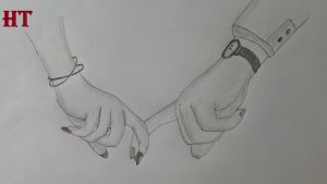 how to draw holding hands