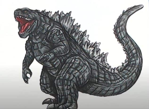 How to Draw Godzilla step by step