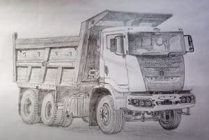 How to Draw a Truck for beginners - Pencil drawing tutorial