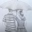 How to draw Boy and Girl With Umbrella || Couple Pencil Sketch
